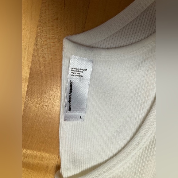 2 Cotton American Apparel ribbed tanks - 1 pink & 1 white - Picture 3 of 6